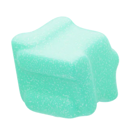 Plastic Resin Abstract Aqua Soft Star Block  3D Icon