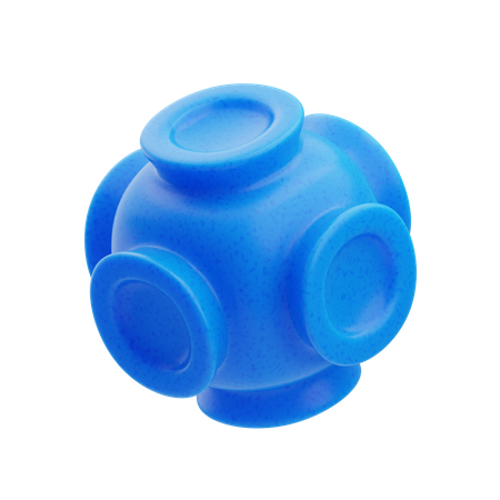 Plastic Resin Abstract Blue Geometric Cube  3D Icon