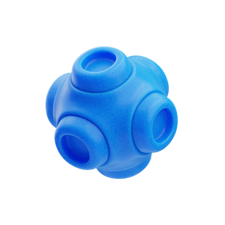 Plastic Resin Abstract Blue Hollow Sphere  3D Icon