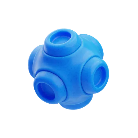 Plastic Resin Abstract Blue Hollow Sphere  3D Icon