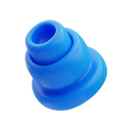 Plastic Resin Abstract Blue Perforated Sphere  3D Icon