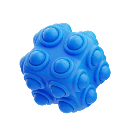 Plastic Resin Abstract Blue Rounded Cube  3D Icon