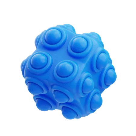 Plastic Resin Abstract Blue Rounded Cube  3D Icon