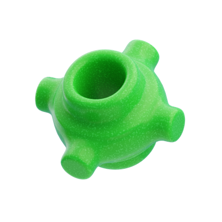 Plastic Resin Abstract Green Block Cluster  3D Icon
