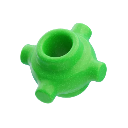Plastic Resin Abstract Green Block Cluster  3D Icon