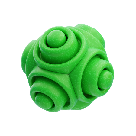 Plastic Resin Abstract Green Fragmented Cube  3D Icon