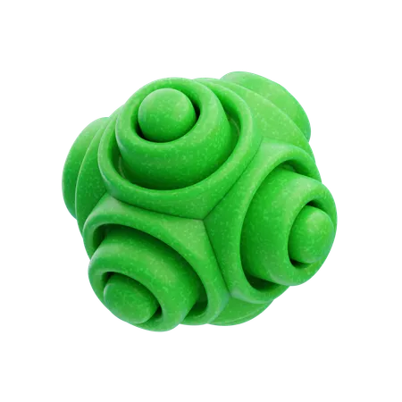 Plastic Resin Abstract Green Fragmented Cube  3D Icon