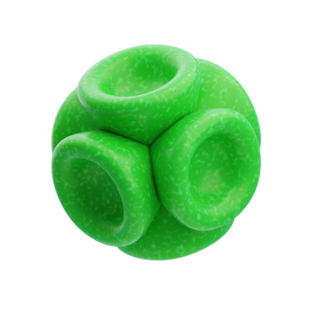 Plastic Resin Abstract Green Geometric Core  3D Icon