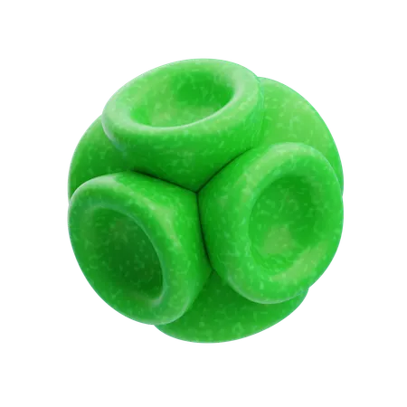 Plastic Resin Abstract Green Geometric Core  3D Icon