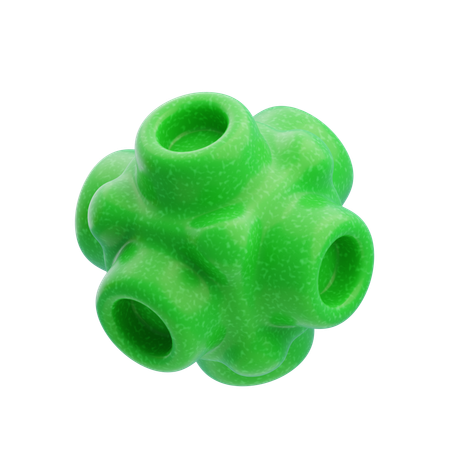 Plastic Resin Abstract Green Spiked Cube  3D Icon