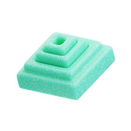플라스틱 수지 추상 민트 그린 육각형 스택  3D Icon
