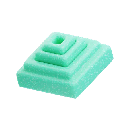 플라스틱 수지 추상 민트 그린 육각형 스택  3D Icon