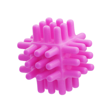 Plastic Resin Abstract Pink Rounded Spike Orb  3D Icon