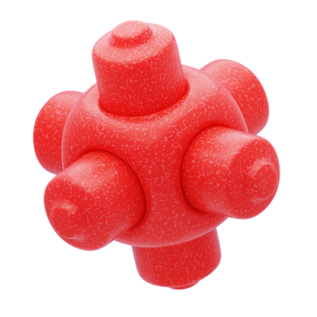 Plastic Resin Abstract Red Radiant Hub  3D Icon