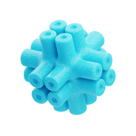 Plastic Resin Abstract Sky Blue Starburst  3D Icon