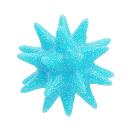 Plastic Resin Abstract Sky Blue Starburst  3D Icon