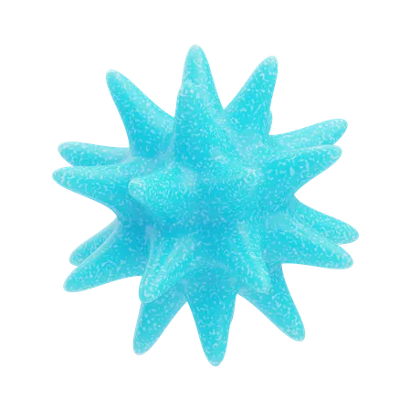 Plastic Resin Abstract Sky Blue Starburst  3D Icon