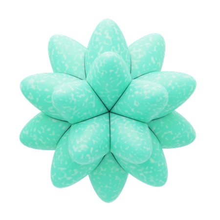 Plastic Resin Aqua Lotus Bloom  3D Icon