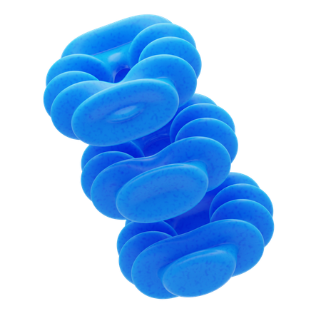 Plastic Resin Blue Loop Spiral  3D Icon