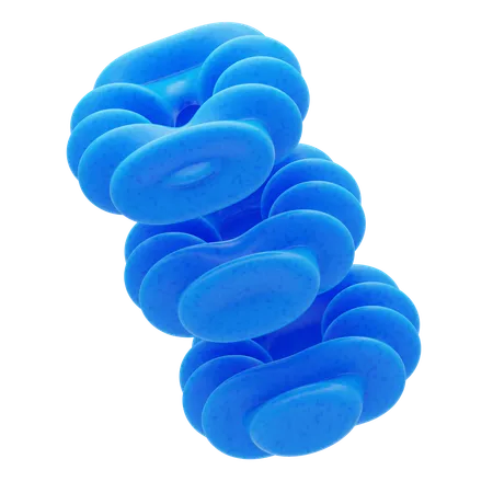 Plastic Resin Blue Loop Spiral  3D Icon