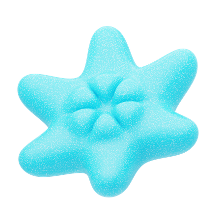 Plastic Resin Blue Soft Star  3D Icon