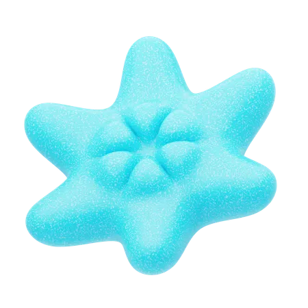 Plastic Resin Blue Soft Star  3D Icon