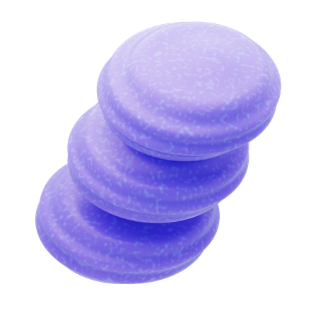 Plastic Resin Lavender Coin Stack  3D Icon