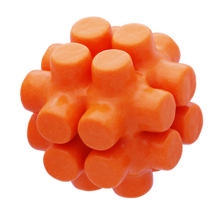 Plastic Resin Orange Modular Sphere  3D Icon