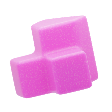 Plastic Resin Pink Geometric Block  3D Icon