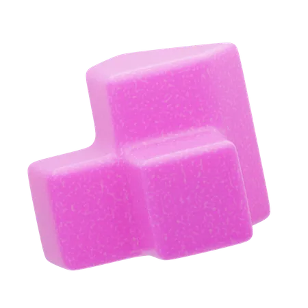 Plastic Resin Pink Geometric Block  3D Icon