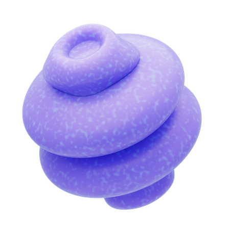 Plastic Resin Purple Spiral Disc  3D Icon