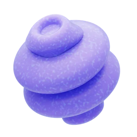 Plastic Resin Purple Spiral Disc  3D Icon