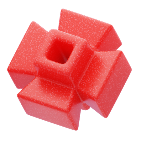 Plastic Resin Red Cross Pyramid  3D Icon