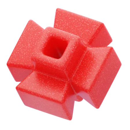 Plastic Resin Red Cross Pyramid  3D Icon