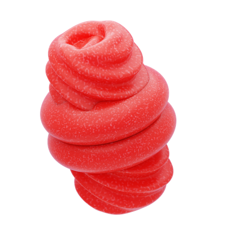 Plastic Resin Red Swirl Stack  3D Icon