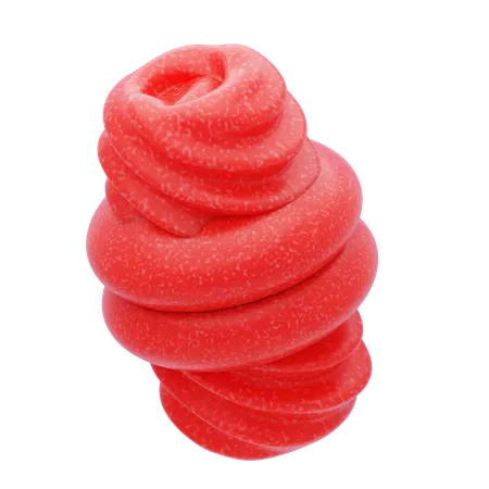 Plastic Resin Red Swirl Stack  3D Icon