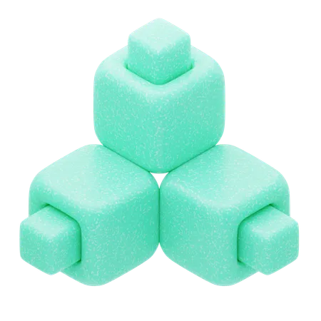 Plastic Resin Triangular Block Formation  3D Icon