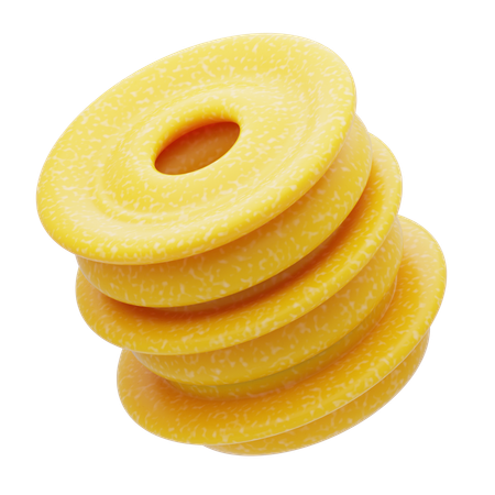 Plastic Resin Yellow Disc Stack  3D Icon