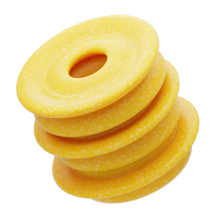 Plastic Resin Yellow Disc Stack  3D Icon