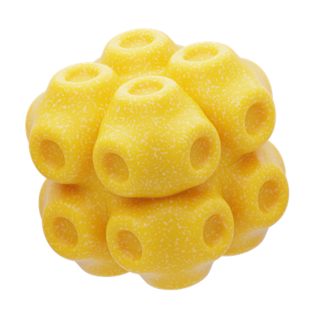 Plastic Resin Yellow Honeycomb Sphere  3D Icon