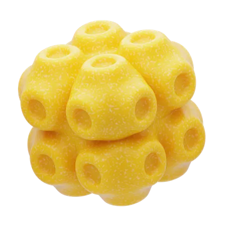 Plastic Resin Yellow Honeycomb Sphere  3D Icon