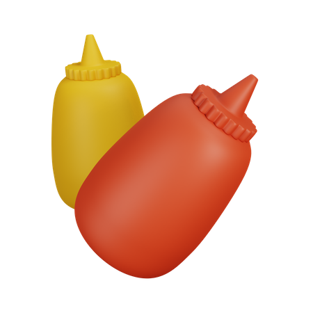 Plastic Sauce Bottles  3D Icon