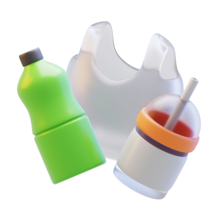 プラスチック廃棄物  3D Icon