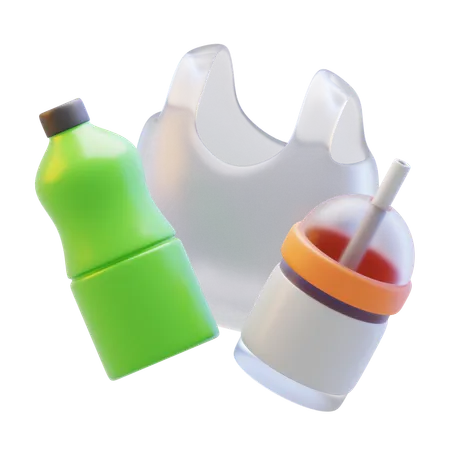 プラスチック廃棄物  3D Icon