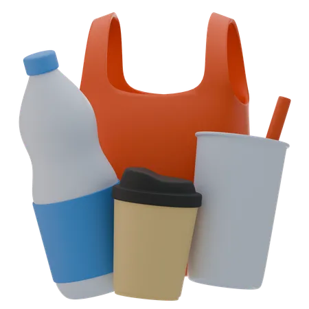 Plastic Waste  3D Icon