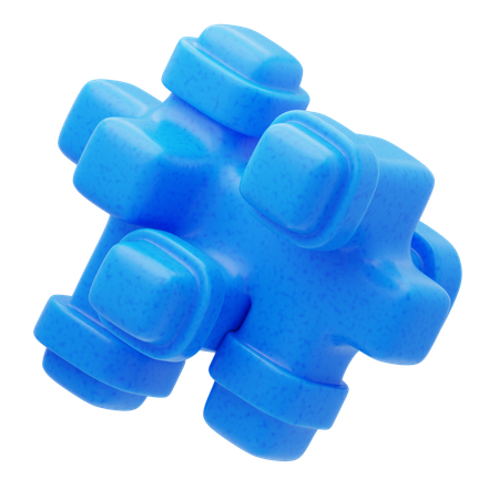 Bloco modular azul de resina plástica  3D Icon