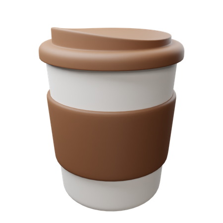 Café de vidrio de plástico  3D Icon