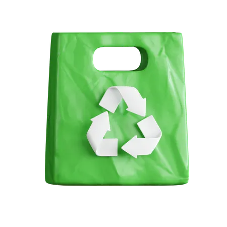 Recycling von Plastiktüten  3D Icon