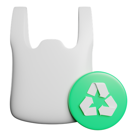 Recycling von Plastiktüten  3D Icon