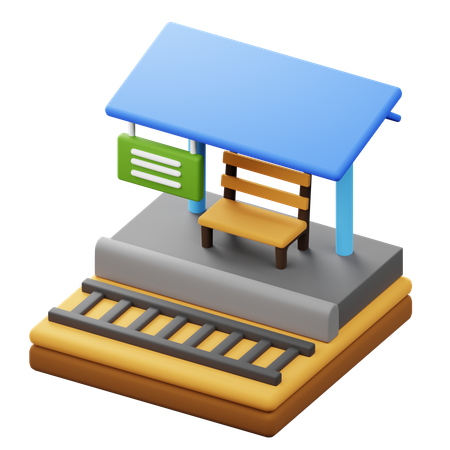 Plataforma da estação de trem  3D Icon